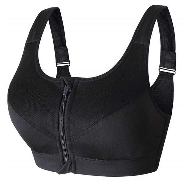 Front Zip Push Up Sports Bra